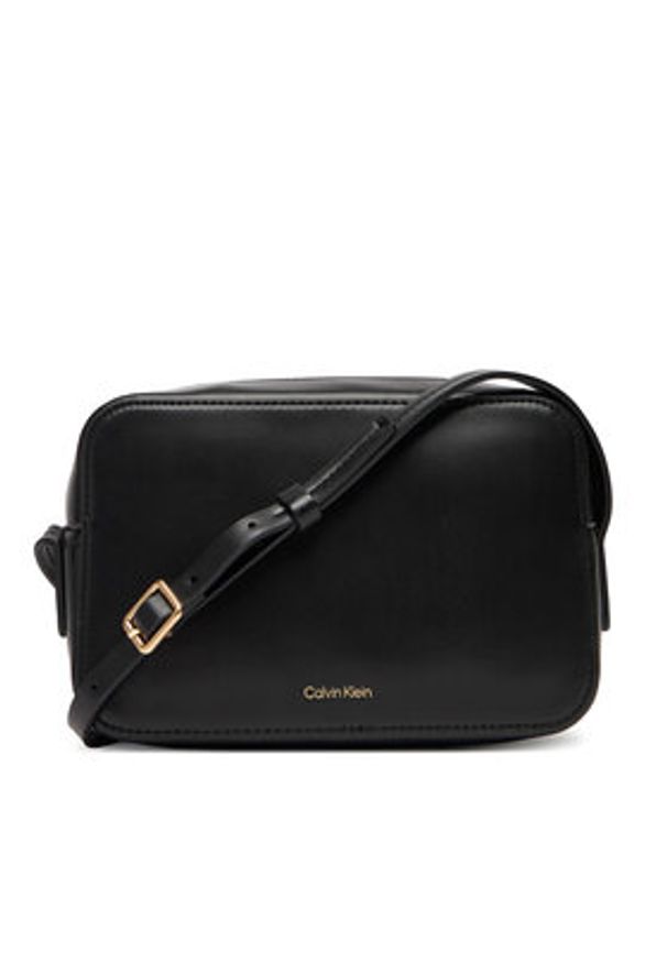 Calvin Klein Torebka Ck Camera Bag LV04F3173G Czarny. Kolor: czarny. Materiał: skórzane