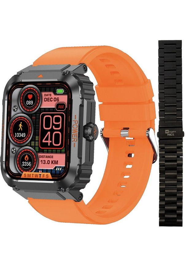 Smartwatch Hagen Smartwatch męski Hagen HB21.14.538.534-SET pomarańczowy pasek. Rodzaj zegarka: smartwatch. Kolor: pomarańczowy