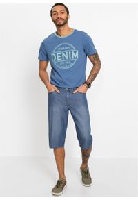 Bermudy dżinsowe TENCEL™ z lnem, Regular Fit bonprix niebieski "stone”. Kolor: niebieski. Długość: długie #2