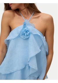 Vero Moda Sukienka letnia Delillah 10338846 Niebieski jasny Regular Fit. Kolor: niebieski. Materiał: syntetyk. Sezon: lato #6