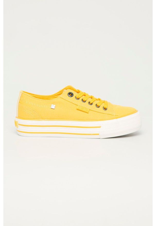 Big-Star - Big Star - Tenisówki. Nosek buta: okrągły. Zapięcie: sznurówki. Kolor: żółty. Materiał: guma. Obcas: na platformie