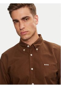 BOSS Koszula H-Roan 50521996 Brązowy Slim Fit. Kolor: brązowy. Materiał: bawełna #5