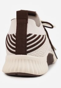 Born2be - Beżowe Sneakersy z Podwójnym Sznurowaniem Fontarin. Nosek buta: okrągły. Kolor: beżowy. Materiał: materiał. Obcas: na obcasie. Wysokość obcasa: niski #8