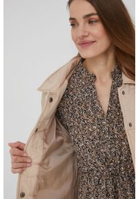Answear Lab kurtka damska kolor beżowy przejściowa oversize. Kolor: beżowy. Długość rękawa: raglanowy rękaw. Styl: wakacyjny #6