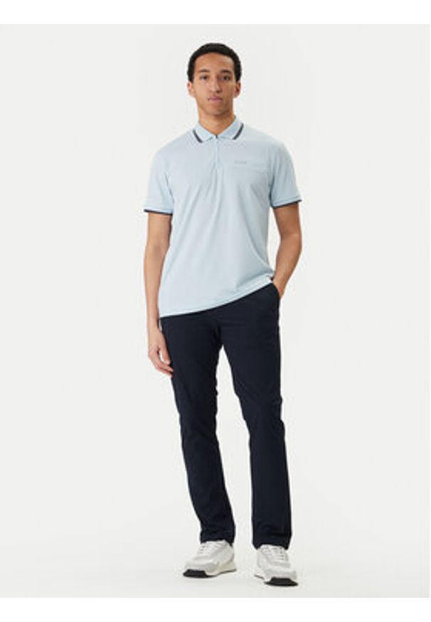Jack & Jones Polo Fusion 12289953 Błękitny Regular Fit. Typ kołnierza: polo. Kolor: niebieski. Materiał: syntetyk