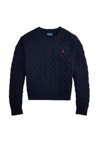 Polo Ralph Lauren Sweter 211A96245001 Granatowy Relaxed Fit. Typ kołnierza: polo. Kolor: niebieski. Materiał: bawełna #7