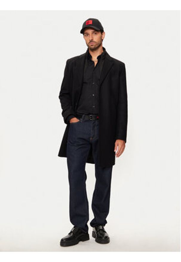 Hugo Płaszcz przejściowy Milogan2441 50528836 Czarny Regular Fit. Kolor: czarny. Materiał: wełna