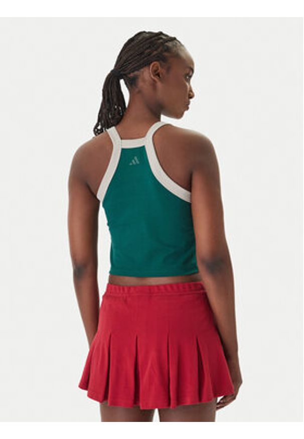 Adidas - adidas Top Seasonal Essentials Colorpop JZ0195 Zielony Slim Fit. Kolor: zielony. Materiał: bawełna