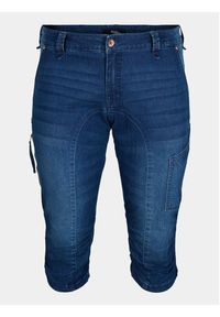 Zizzi Szorty jeansowe J10111A Granatowy Slim Fit. Kolor: niebieski. Materiał: bawełna #6