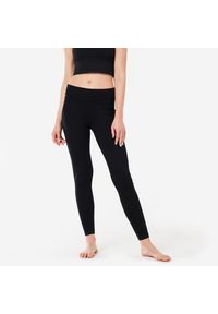 KIMJALY - Legginsy Do Jogi Damskie Czarne. Kolekcja: moda ciążowa. Kolor: czarny. Materiał: elastan, materiał, bawełna. Sport: joga i pilates