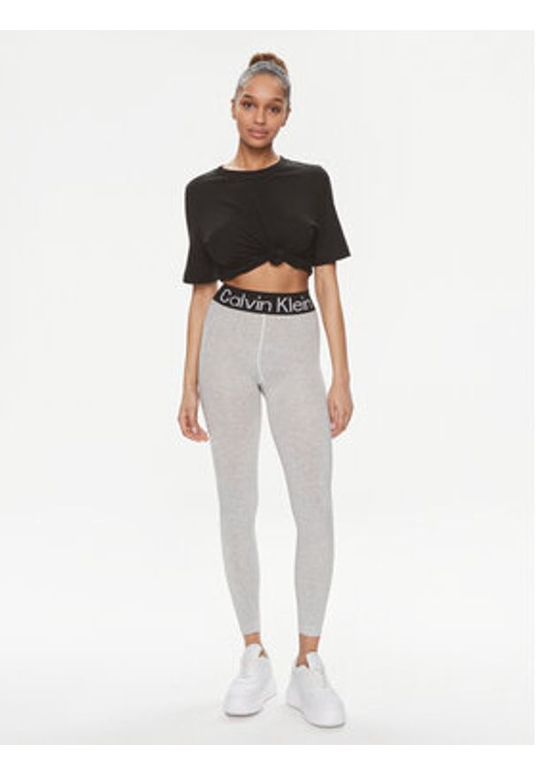 Calvin Klein Legginsy 701226027 Szary Slim Fit. Kolor: szary. Materiał: syntetyk