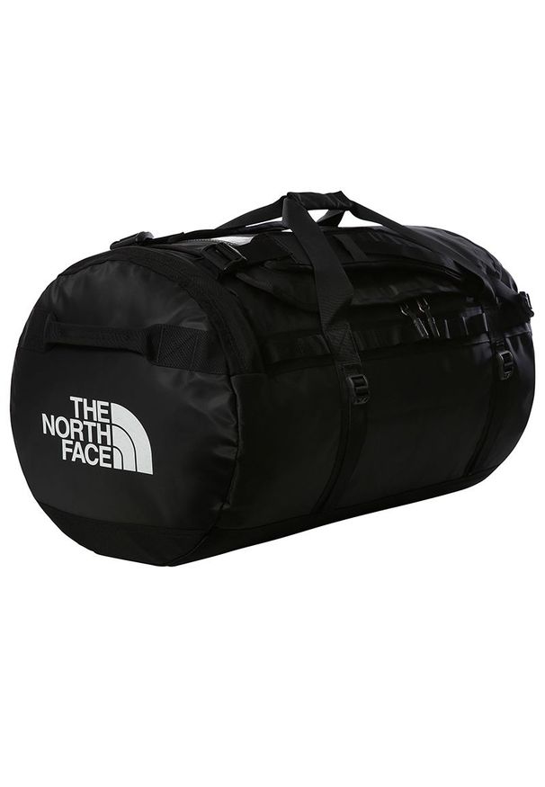 Torba The North Face Base Camp Duffel L 0A52SB53R1 - czarna. Kolor: czarny. Materiał: nylon. Wzór: paski. Sport: fitness