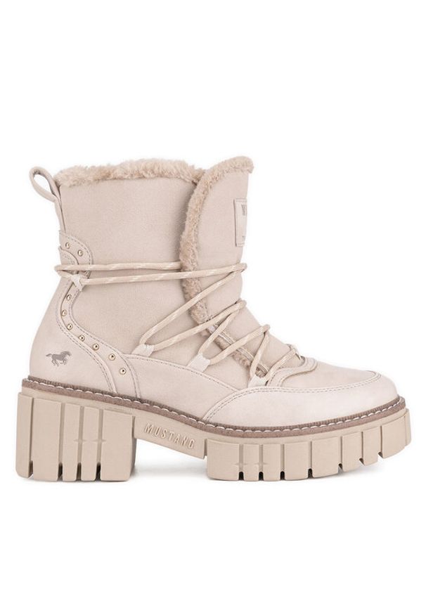 Mustang Trzewiki 1447-601 Beżowy. Kolor: beżowy. Materiał: materiał