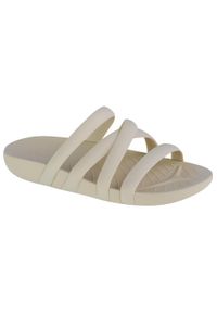 Klapki damskie Crocs Splash Strappy Sandal. Kolor: biały. Materiał: materiał, syntetyk