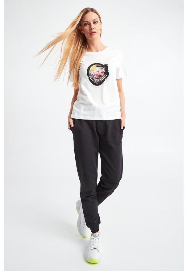 Trussardi Jeans - T-SHIRT TRUSSARDI. Okazja: na co dzień. Materiał: materiał. Styl: casual