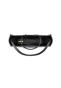 Ochnik - Czarna torebka damska z plecionką. Kolor: czarny. Materiał: skórzane. Rodzaj torebki: na ramię #3