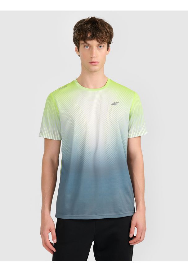 4f - 4F Koszulka szybkoschnąca z nadrukiem męska 4F x Robert Lewandowski - szara XL. Kolor: szary. Materiał: materiał. Wzór: nadruk. Sport: fitness