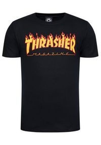 Thrasher T-Shirt Flame Czarny Regular Fit. Kolor: czarny. Materiał: bawełna #4