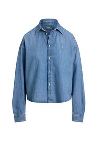 Polo Ralph Lauren Koszula jeansowa 211969457001 Niebieski Boxy Fit. Typ kołnierza: polo. Kolor: niebieski. Materiał: bawełna #5