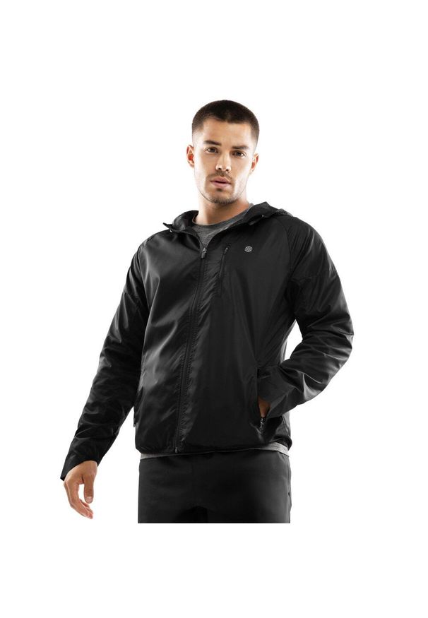SIROKO - Kurtka wiatrówka Fitness męska Grand Marathon. Kolor: czarny. Sport: fitness
