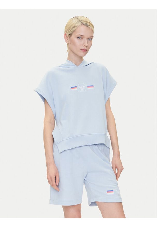 Emporio Armani Underwear Bluza EW000498 AF10882 U9273 Błękitny Loose Fit. Kolor: niebieski. Materiał: bawełna
