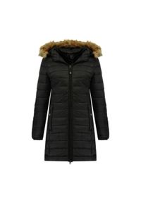Kurtka zimowa damska Geographical Norway Clara. Kolor: czarny. Materiał: poliamid. Sezon: zima. Sport: turystyka piesza