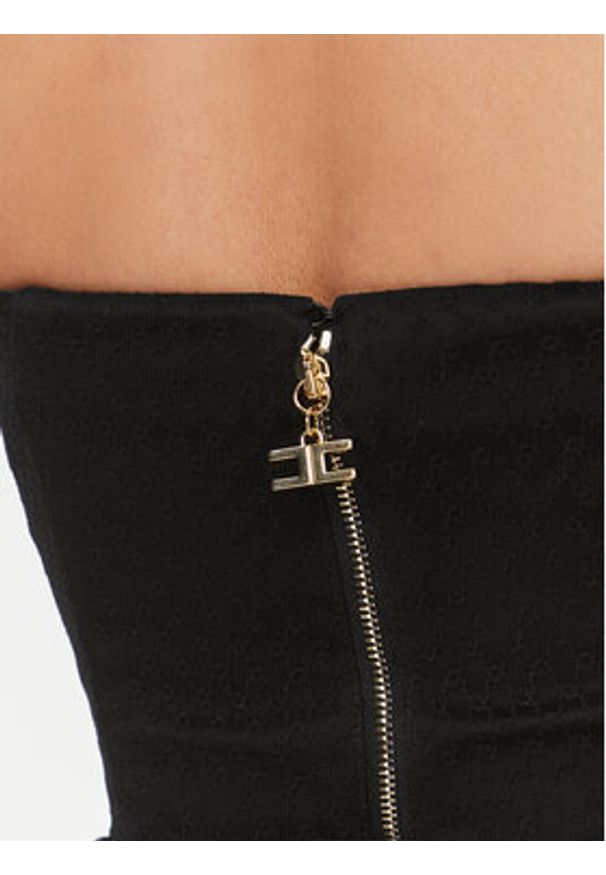 Elisabetta Franchi Sukienka koktajlowa AB-535-37E2-5874 Czarny Slim Fit. Kolor: czarny. Materiał: wiskoza. Styl: wizytowy