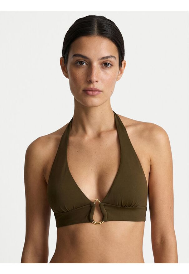 Guess Góra od bikini E6GJ14 KF590 Zielony. Kolor: zielony. Materiał: syntetyk