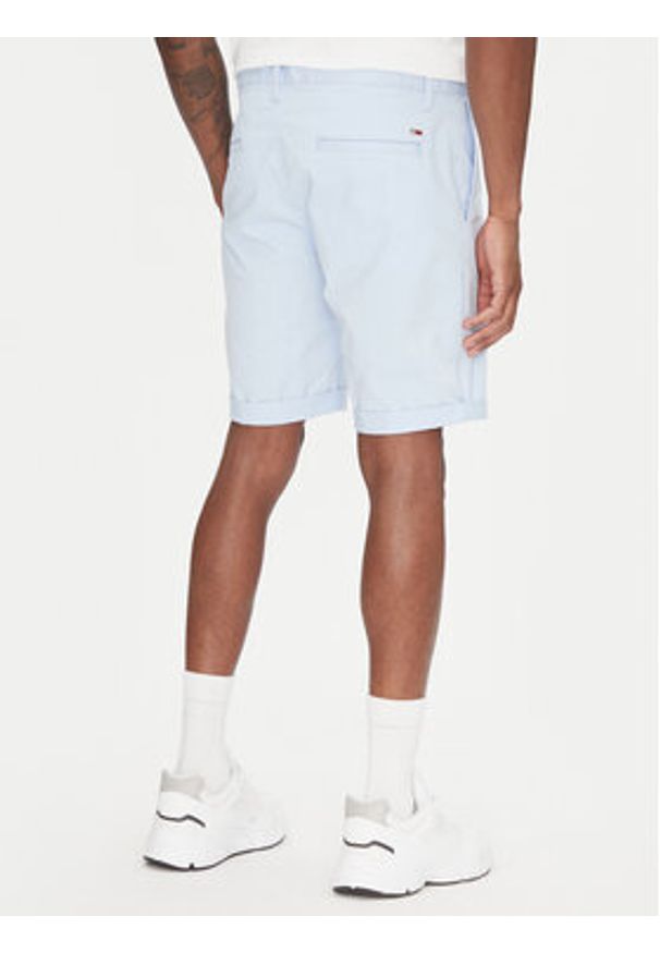 Tommy Jeans Szorty materiałowe Scanton DM0DM21950 Błękitny Slim Fit. Kolor: niebieski. Materiał: bawełna