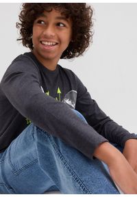 bonprix - Dżinsy bojówki o kroju loose fit z materiału z domieszką stretchu, z elastyczną gumką w pasie. Kolor: niebieski #3