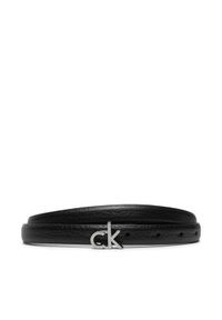 Calvin Klein Pasek Damski Ck Thin Belt 1.5cm Pebble K60K612858 Czarny. Kolor: czarny. Materiał: skóra #1