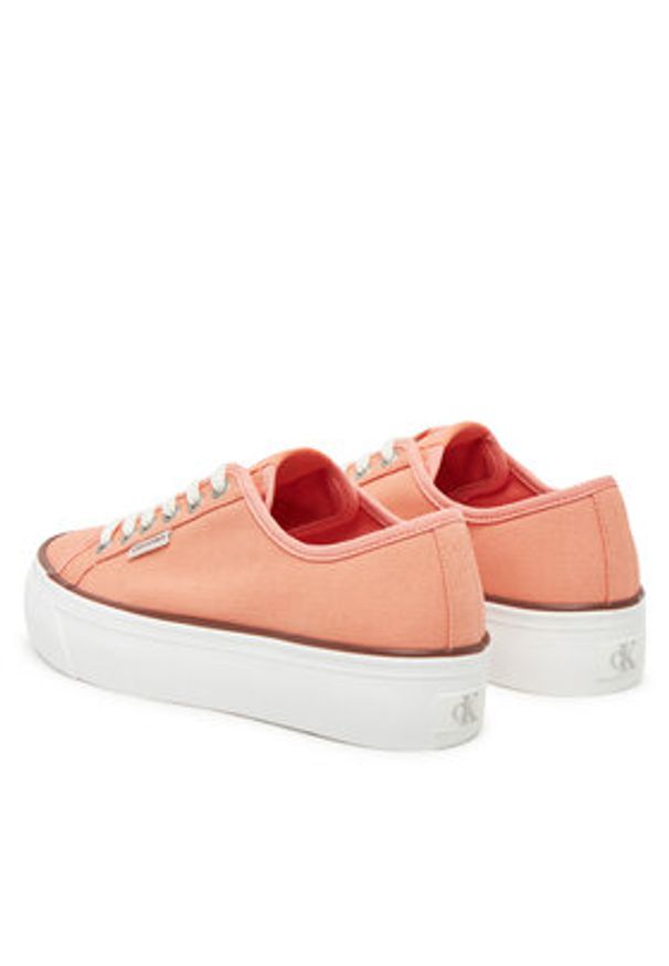 Calvin Klein Jeans Tenisówki Vulc Flatform Ctn Logo Tag YW0YW01838 Pomarańczowy. Kolor: pomarańczowy. Materiał: materiał
