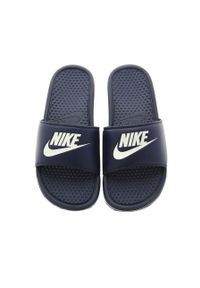 Nike Sportswear - Klapki Benassi. Kolor: niebieski. Materiał: syntetyk, materiał. Wzór: gładki #2