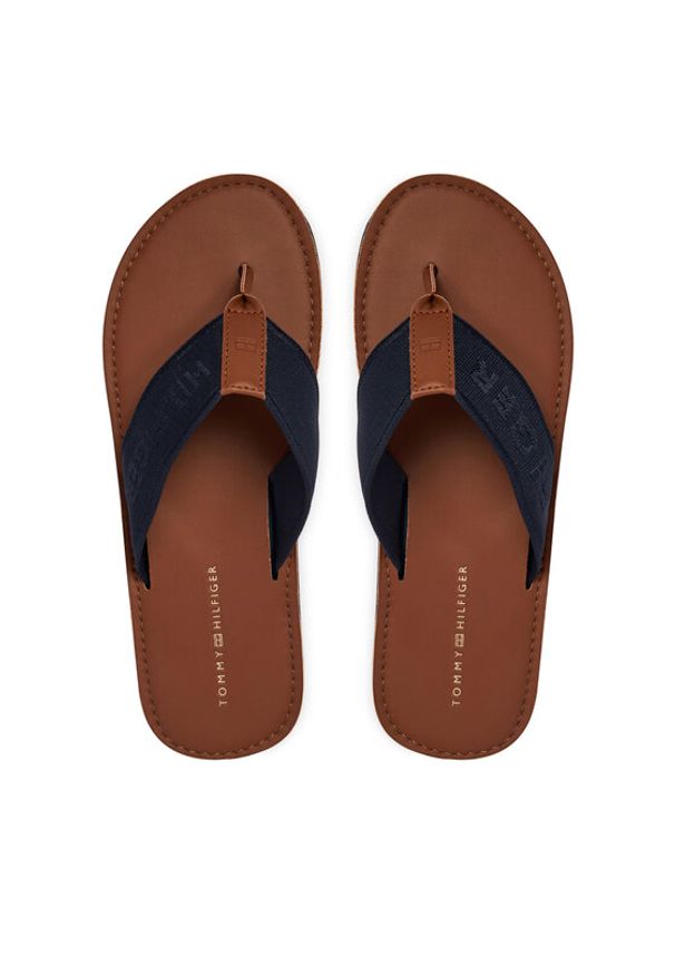 TOMMY HILFIGER - Tommy Hilfiger Japonki Jacquard Logo FM0FM05808 Granatowy. Kolor: niebieski. Materiał: materiał