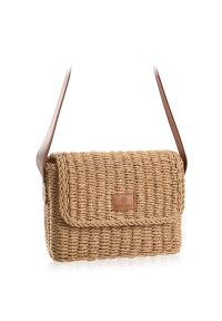 Betlewski - Modna torebka na ramię SOLLY BETLEWSKI beżowy / brązowy. Kolor: beżowy, brązowy, wielokolorowy. Styl: wakacyjny, elegancki, boho, casual. Rodzaj torebki: na ramię