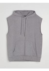 Sinsay - Bluza z kapturem bez rękawów z dzianiny terry - szary. Typ kołnierza: kaptur. Kolor: szary. Materiał: dzianina. Długość rękawa: bez rękawów #1