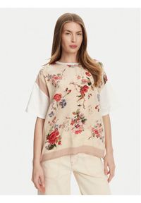 Weekend Max Mara T-Shirt Pampas 2515941082 Beżowy Relaxed Fit. Kolor: beżowy. Materiał: bawełna