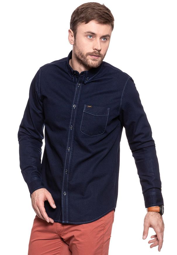 Lee - LEE BUTTON DOWN CLEAN BLUE L880FTQP 112123087. Typ kołnierza: button down. Materiał: jeans