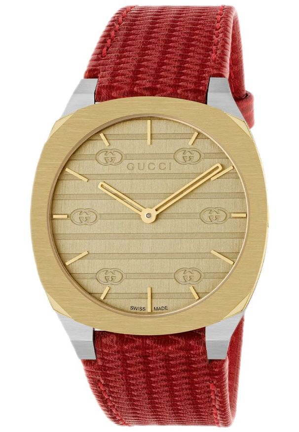 Gucci - Zegarek Damski GUCCI 25H YA163415. Materiał: skóra, koronka. Styl: elegancki