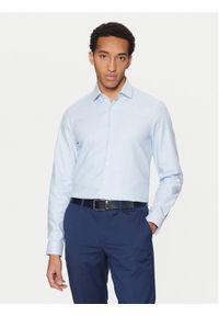 Calvin Klein Koszula K10K113854 Błękitny Slim Fit. Kolor: niebieski. Materiał: bawełna