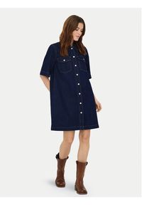 only - ONLY Sukienka jeansowa Belle 15324384 Granatowy Regular Fit. Kolor: niebieski. Materiał: bawełna #3
