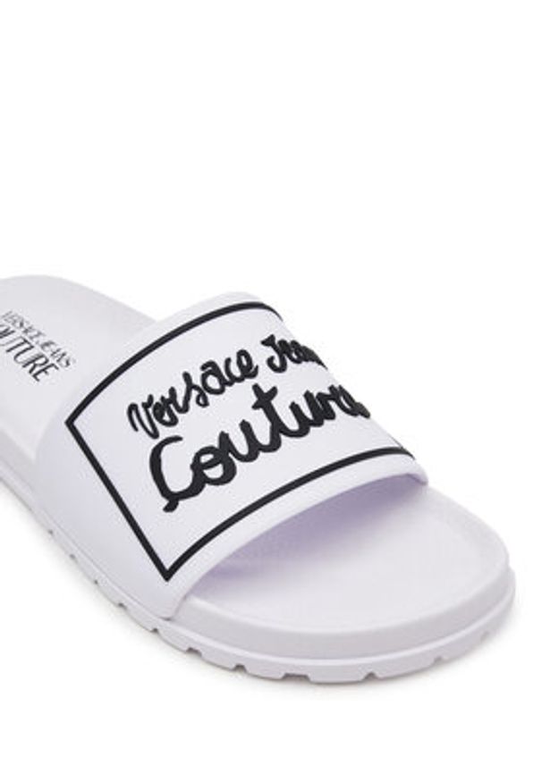 Versace Jeans Couture Klapki 78VA3SQ2 Biały. Kolor: biały. Materiał: syntetyk