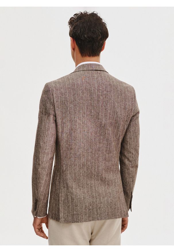 Pako Lorente - PAKO LORENTE - Marynarka męska z lnem w prążek. Materiał: len. Wzór: prążki. Sezon: wiosna