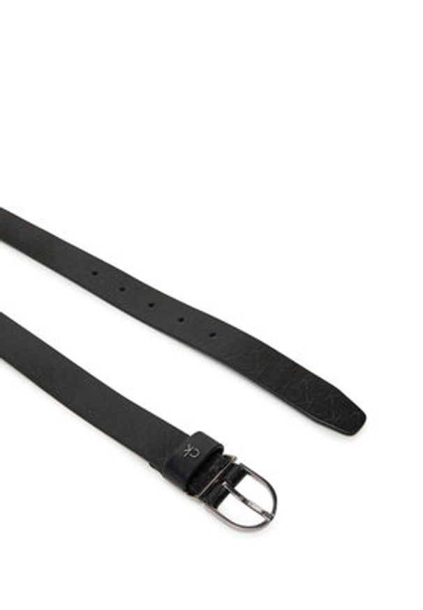 Calvin Klein Pasek Damski Ck Metal Round Buckle 2.5_Mono K60K613150 Czarny. Kolor: czarny. Materiał: skóra