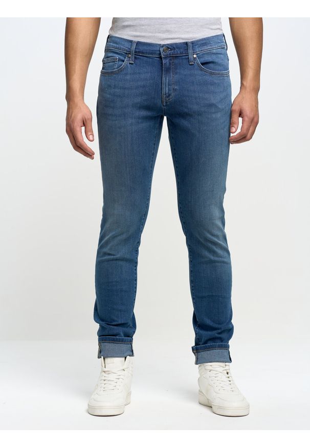 Big-Star - Spodnie jeans męskie Tedd 356. Stan: obniżony. Kolor: niebieski. Sezon: wiosna. Styl: elegancki