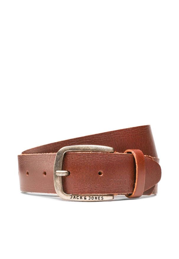 Jack & Jones - Jack&Jones Pasek Męski Jackpaul Leather Belt 12111286 Brązowy. Kolor: brązowy. Materiał: skóra