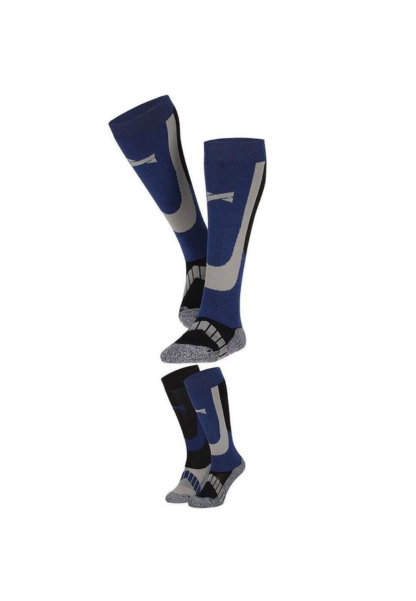 XTREME SOCKSWEAR - Skarpety narciarskie Xtreme, 2 par, Multi Niebieski. Kolor: niebieski. Sport: narciarstwo
