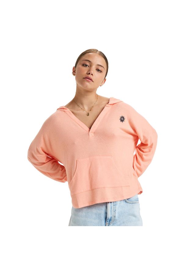 Roxy - Bluza z kapturem dla Kobiety SUNDAY COZY Różowy. Typ kołnierza: kaptur. Kolor: różowy. Materiał: wiskoza, elastan, poliester, materiał. Długość rękawa: długi rękaw. Długość: długie. Sezon: zima