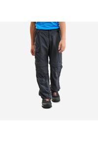 quechua - Spodnie turystyczne dla dzieci Quechua MH500 2w1. Kolor: czerwony, szary, wielokolorowy. Materiał: poliester, poliamid, materiał. Sezon: lato. Sport: turystyka piesza
