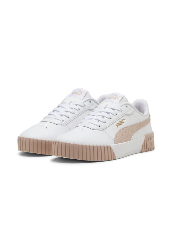 Buty do chodzenia damskie Puma Carina 2.0. Okazja: na plażę. Kolor: różowy, biały, wielokolorowy, żółty. Materiał: skóra. Sezon: lato. Sport: turystyka piesza